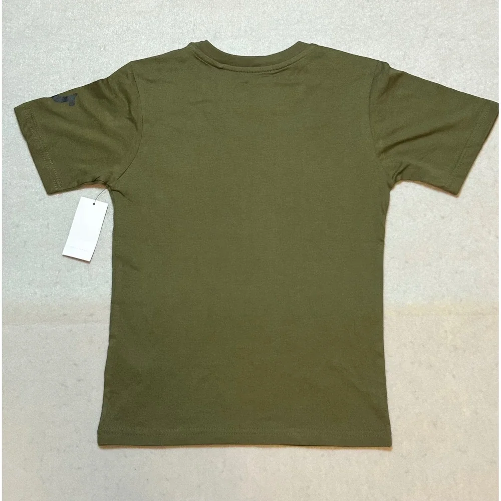 True Religion Boys Olive Green Buddha World Tour Graphic T-Shirt Size S 8 NWT